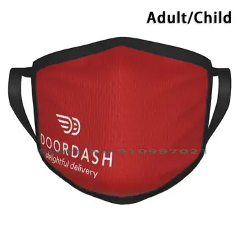 Doordash Red Piegādes Vadītājs Apģērbu | Vienkāršu Logo, Tikai Dizains Ne-Vienreiz Mutes, Sejas Maska Pm2.5 Filtri Bērnu, Pieaugušo